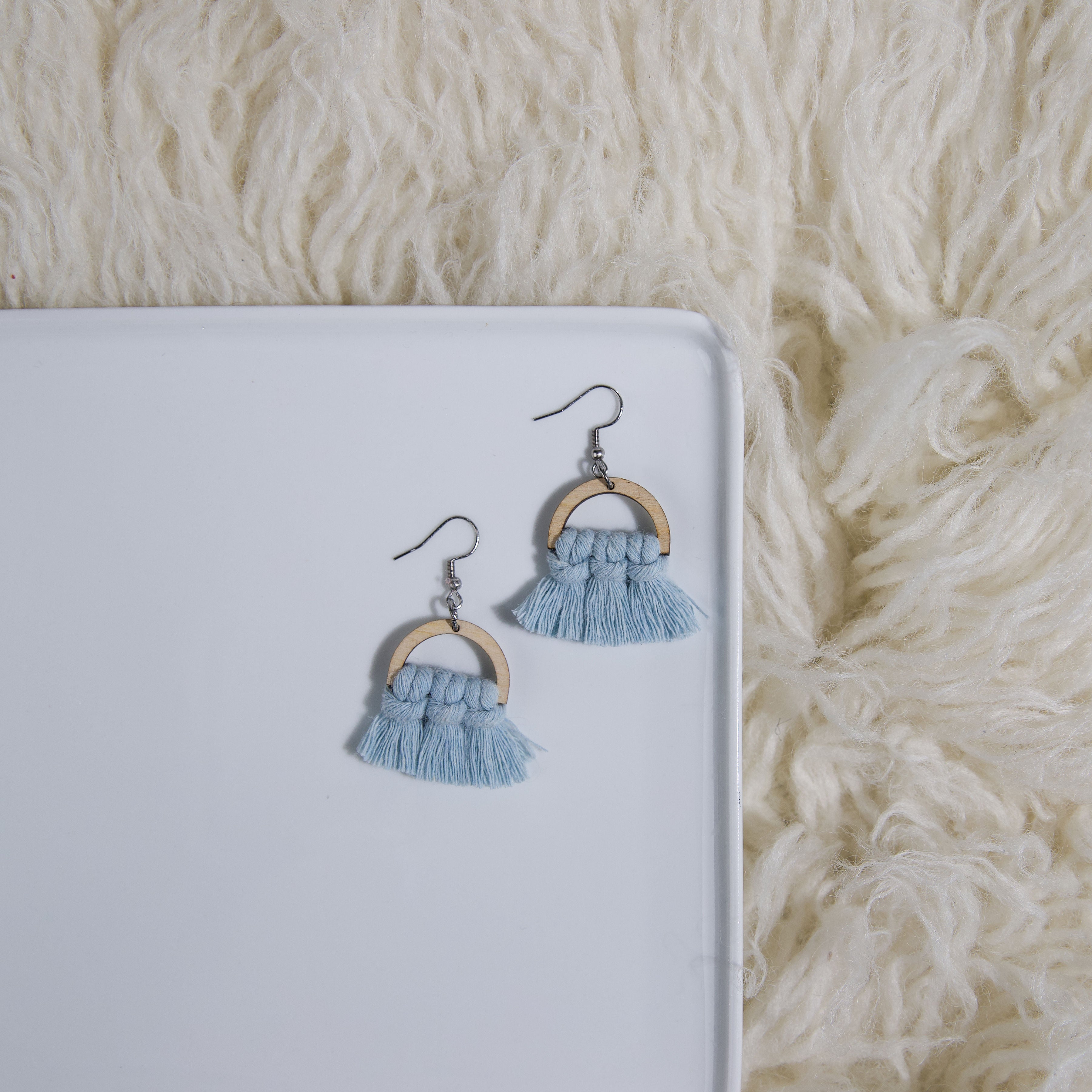 Macrame Half Circle Earrings