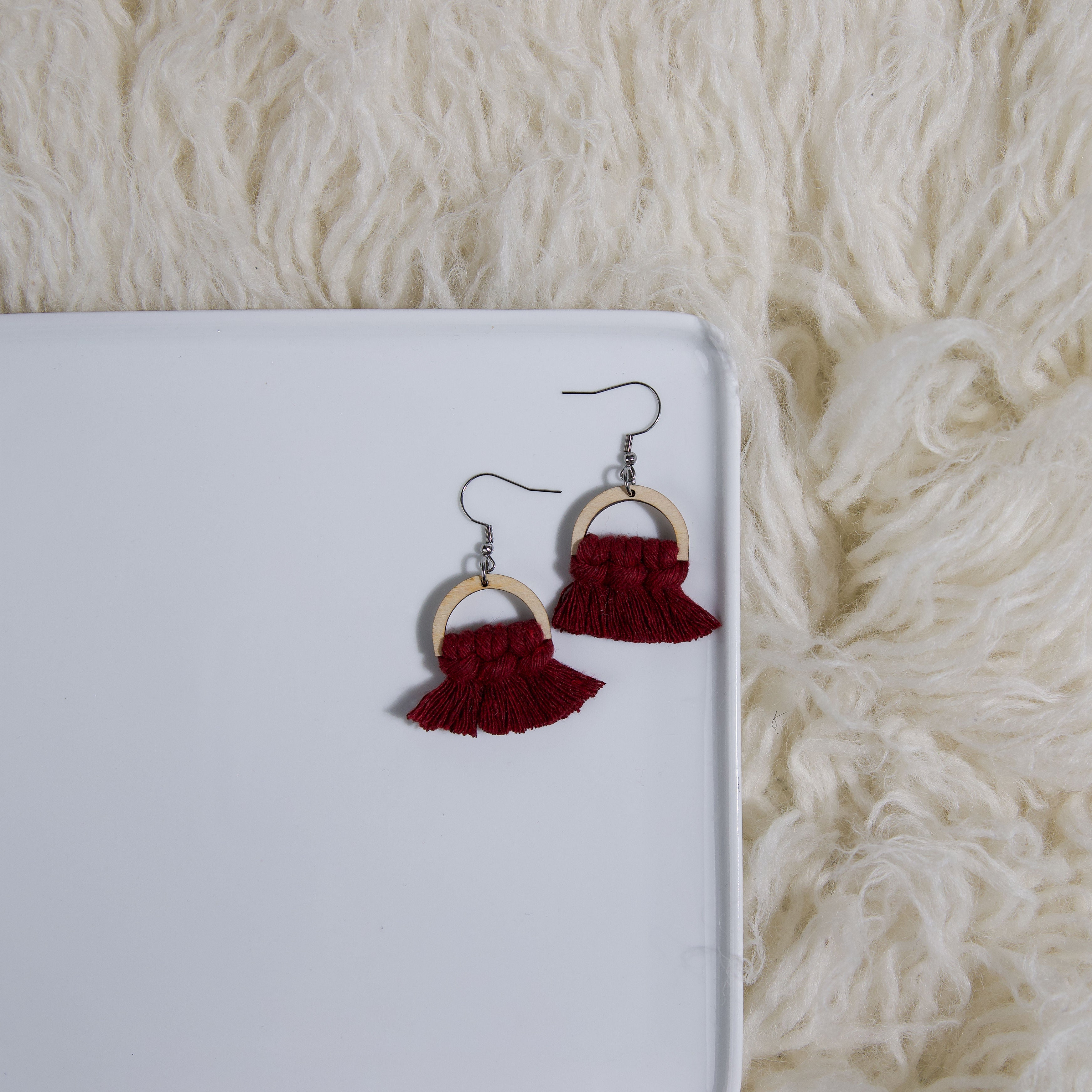 Macrame Half Circle Earrings