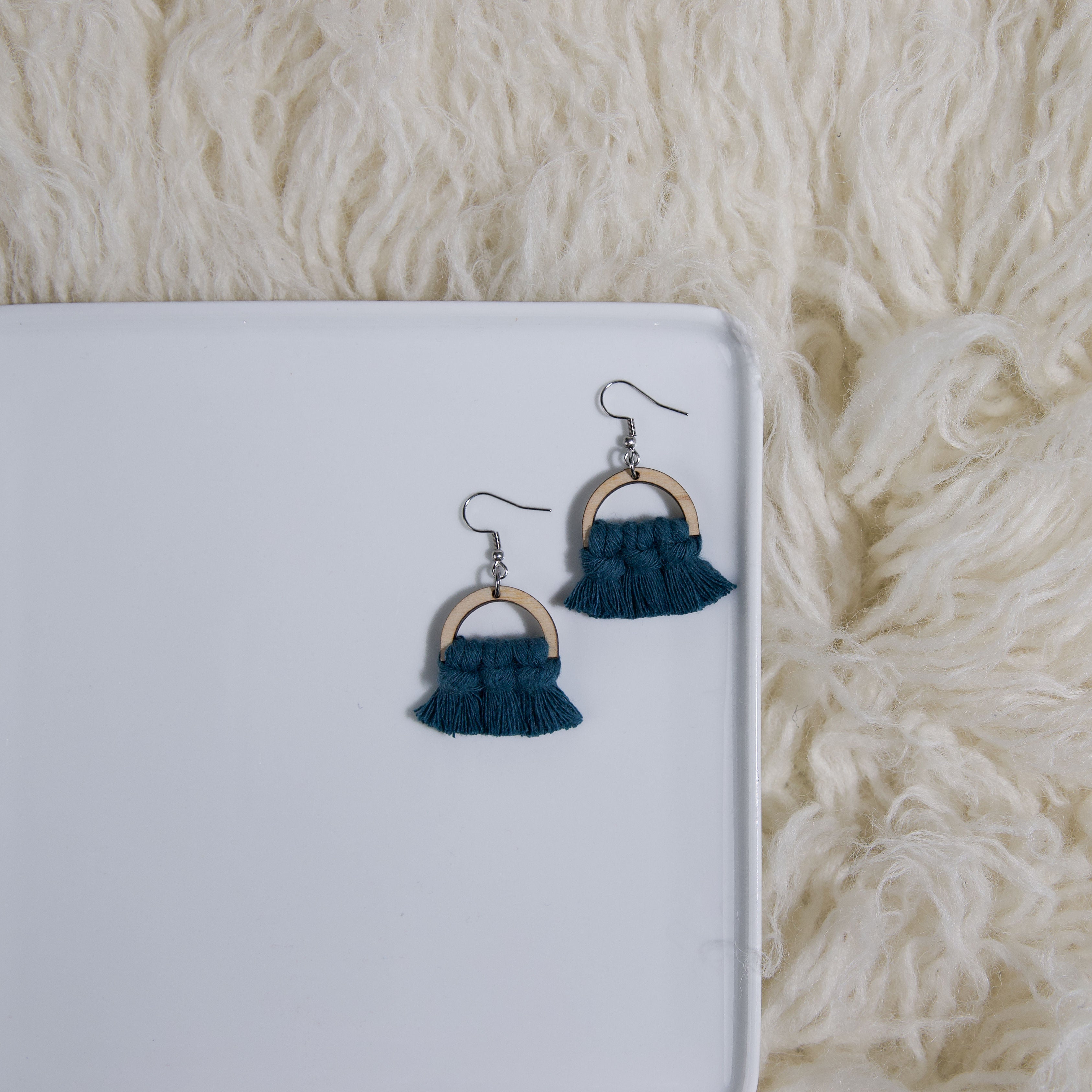Macrame Half Circle Earrings