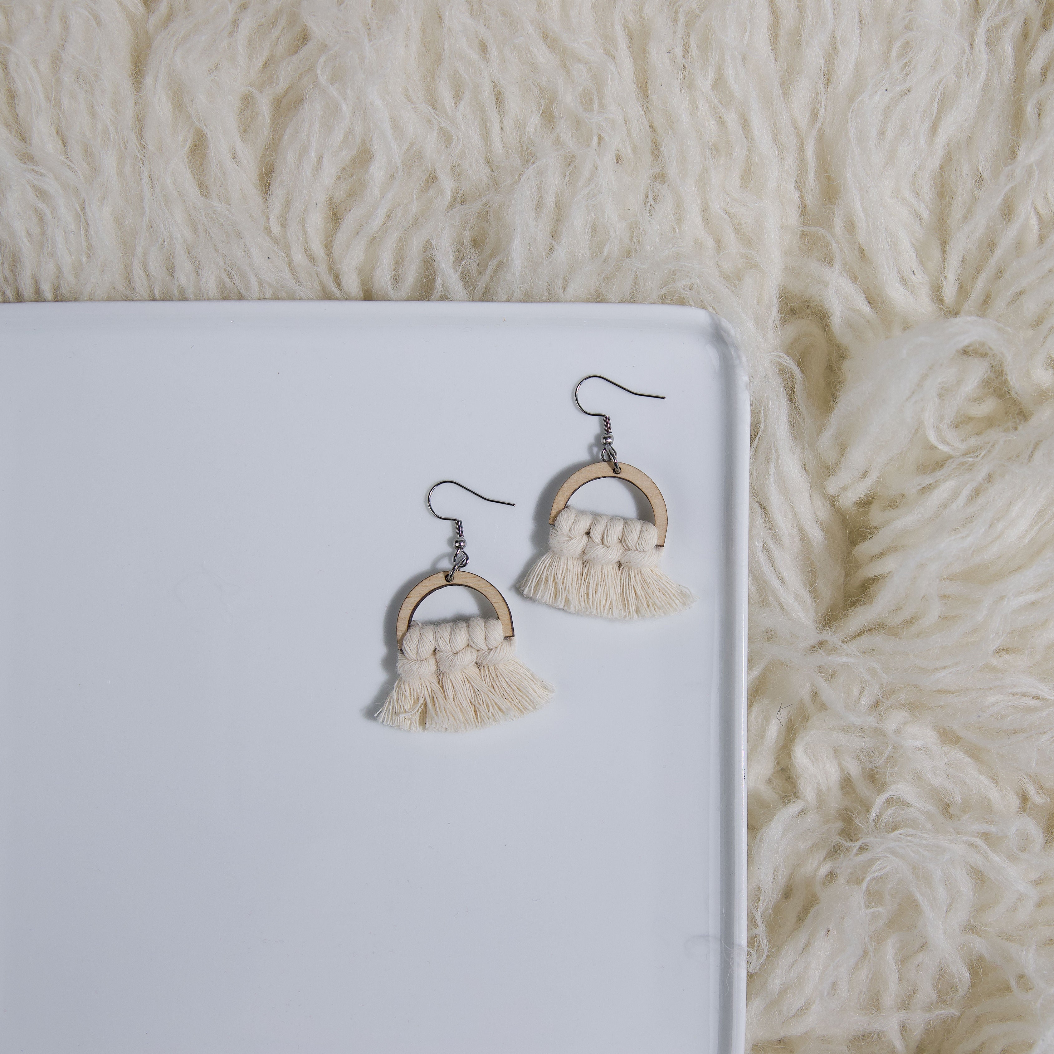 Macrame Half Circle Earrings