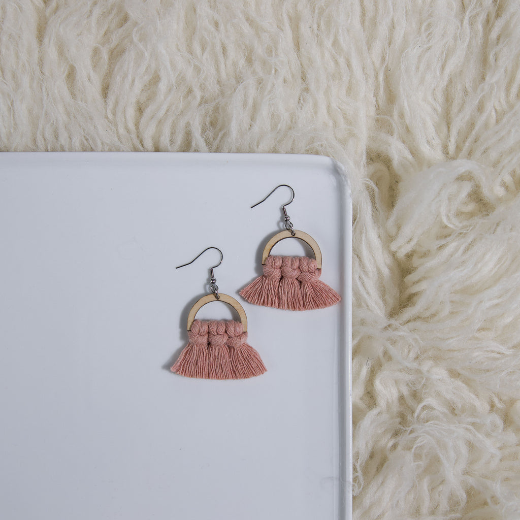 Macrame Half Circle Earrings