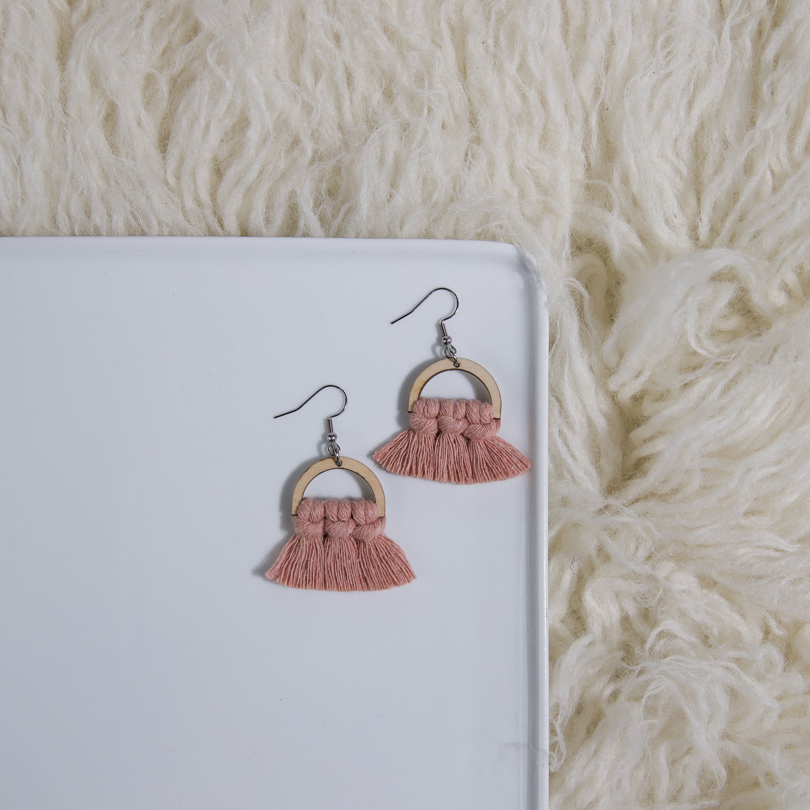 Macrame Half Circle Earrings