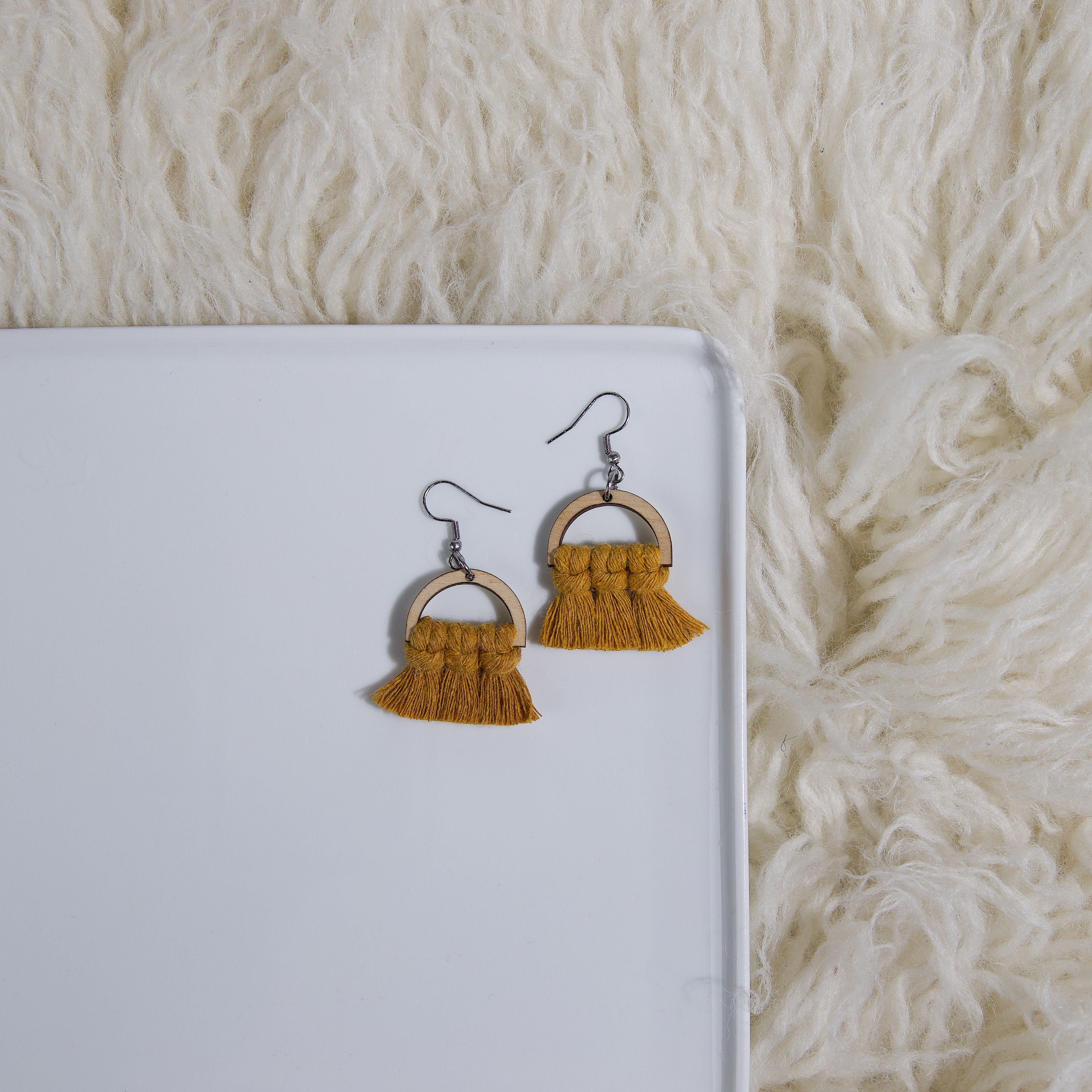 Macrame Half Circle Earrings