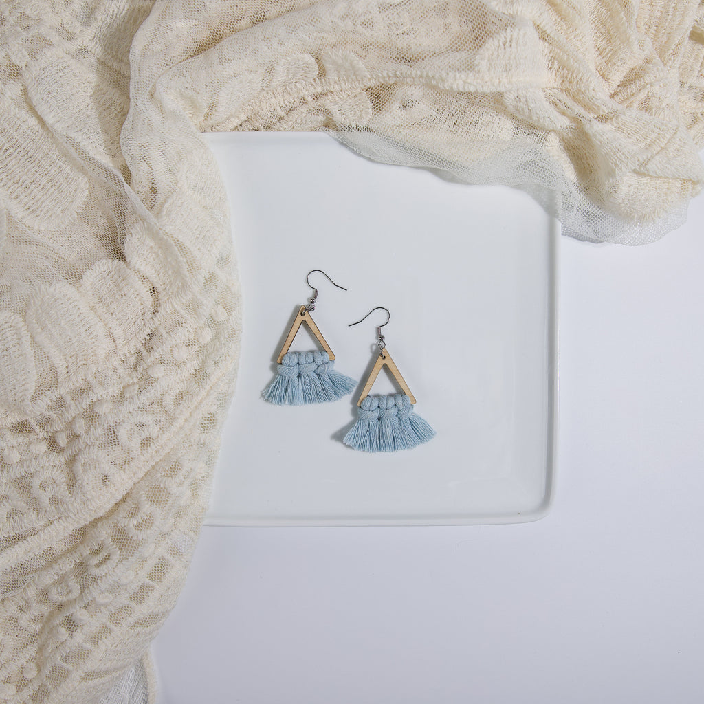 Macrame Triangle Earrings