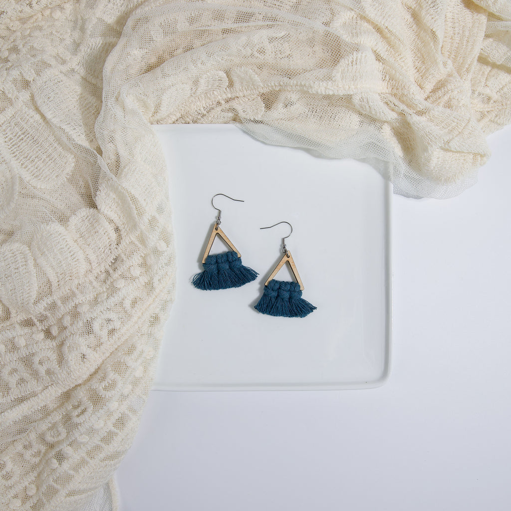 Macrame Triangle Earrings