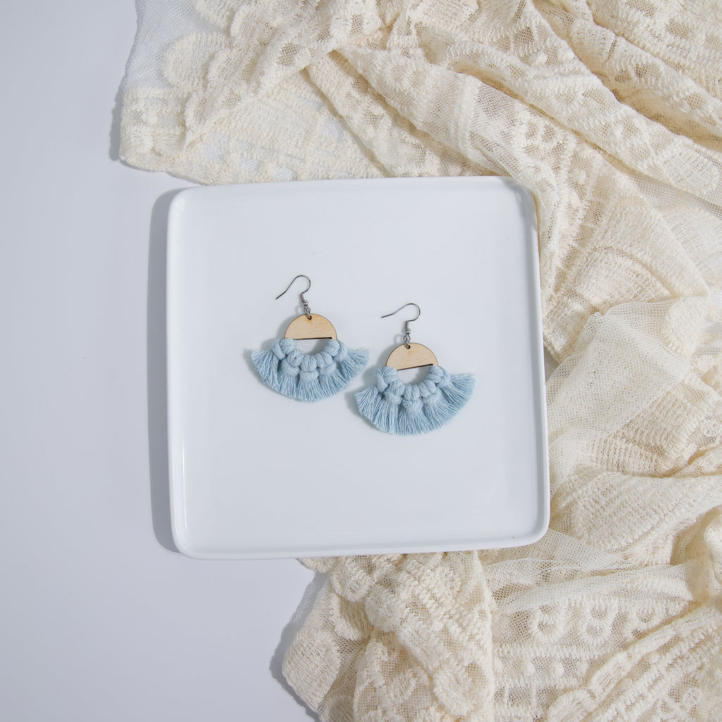 Macrame Circle Earrings