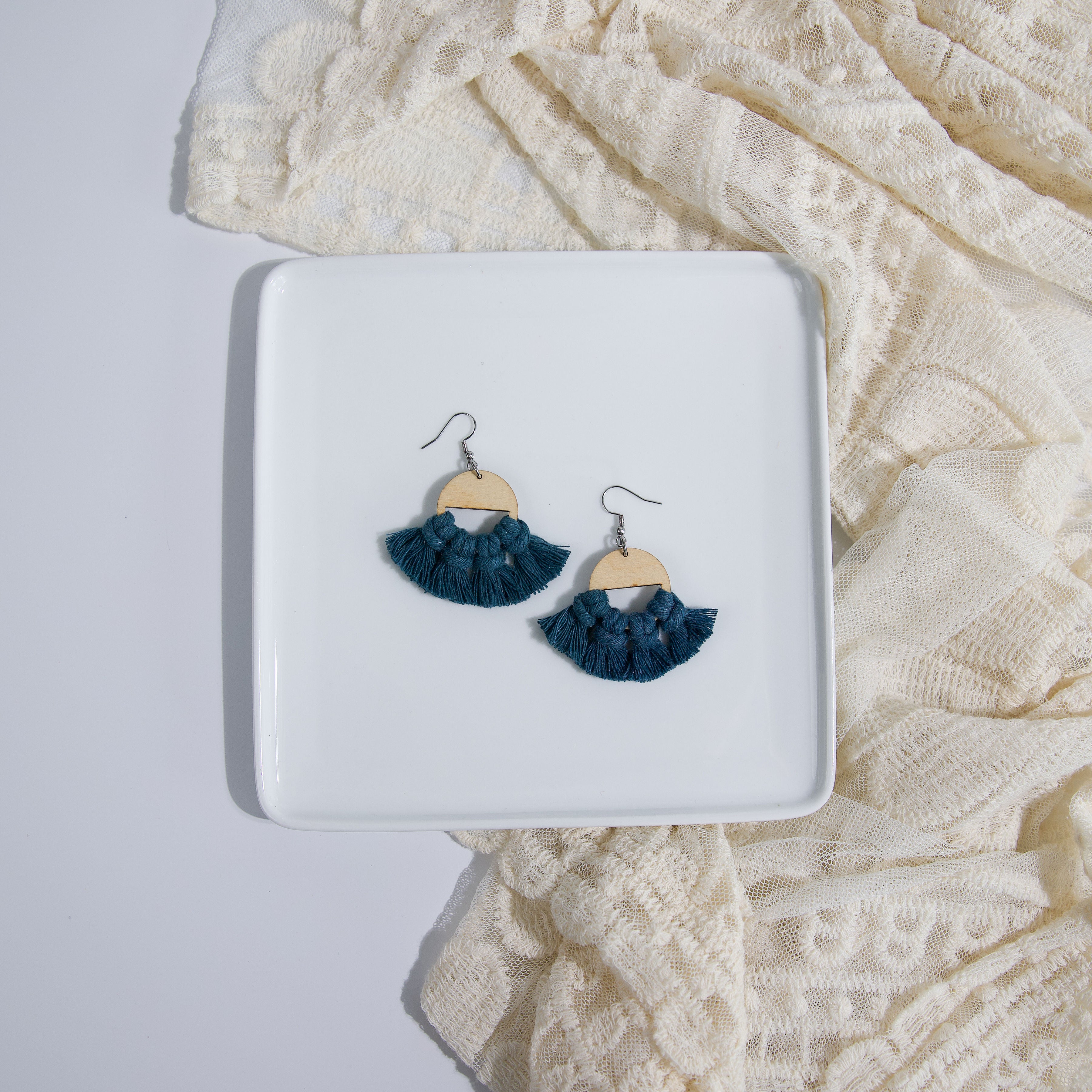 Macrame Circle Earrings