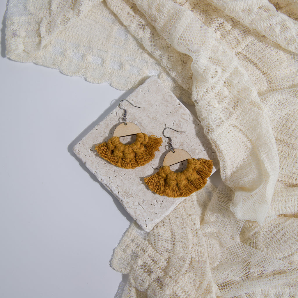 Macrame Circle Earrings
