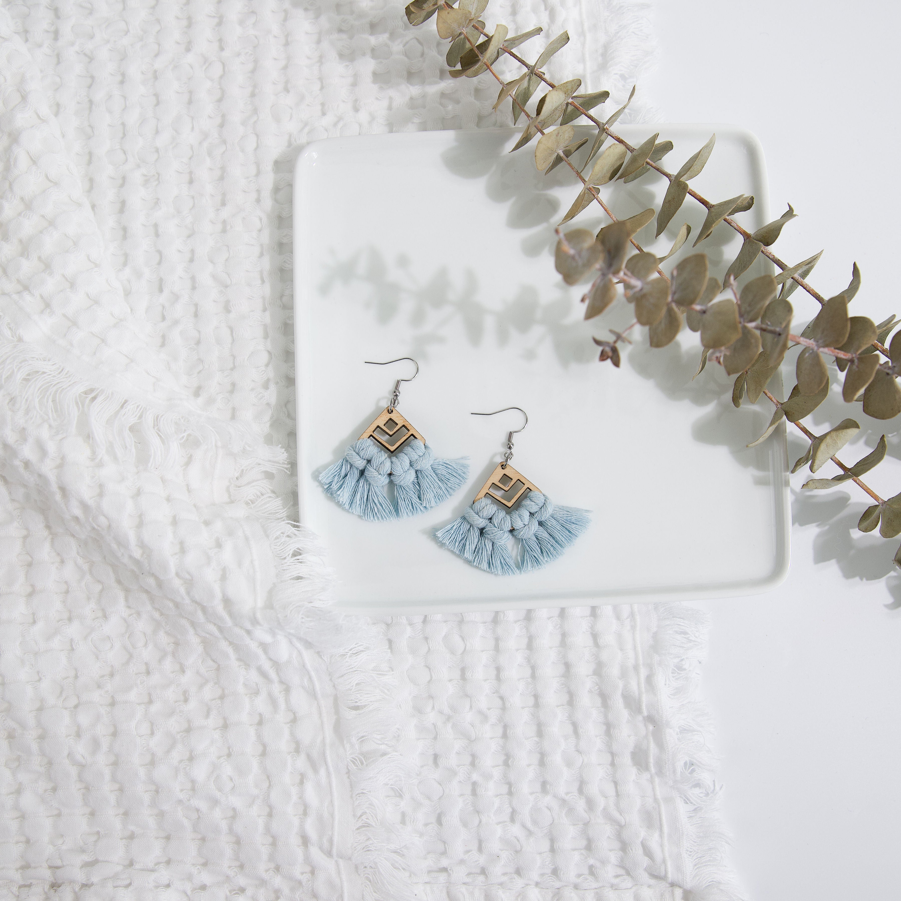 Macrame Diamond Cut-Out Earrings