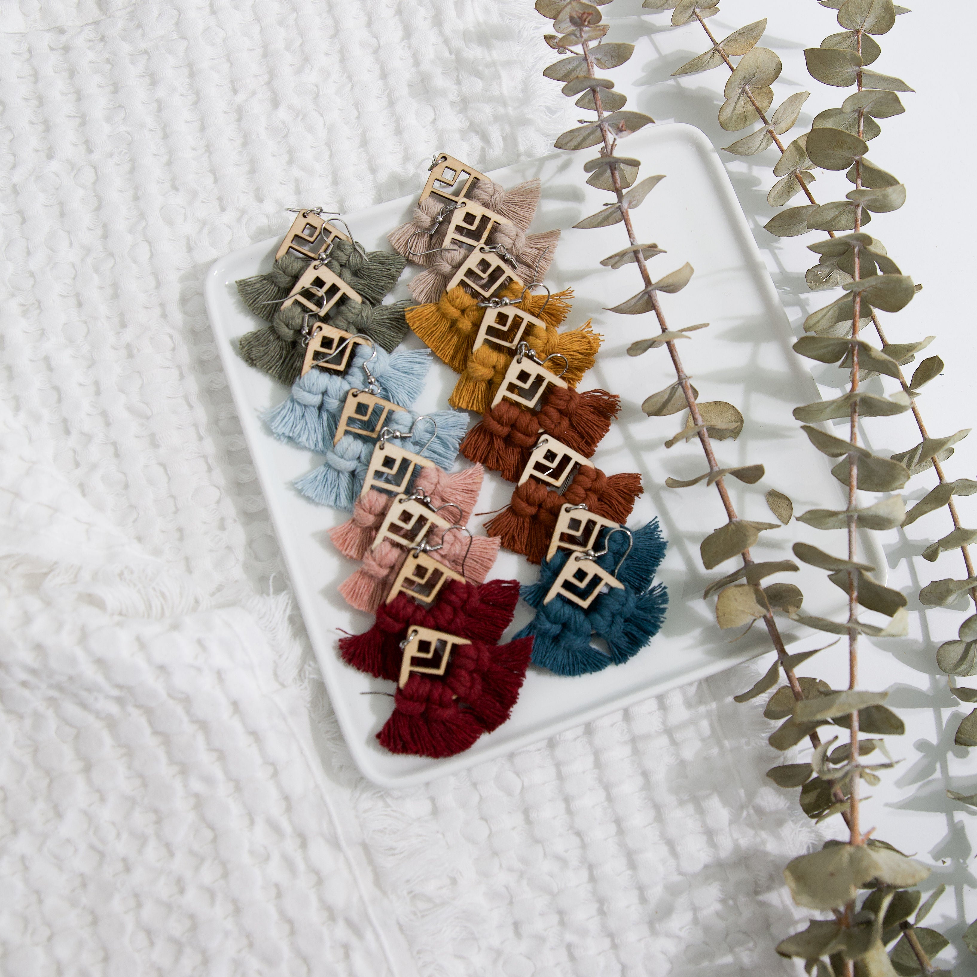 Macrame Diamond Cut-Out Earrings