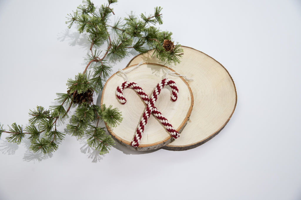 Macrame Candy Cane Ornament