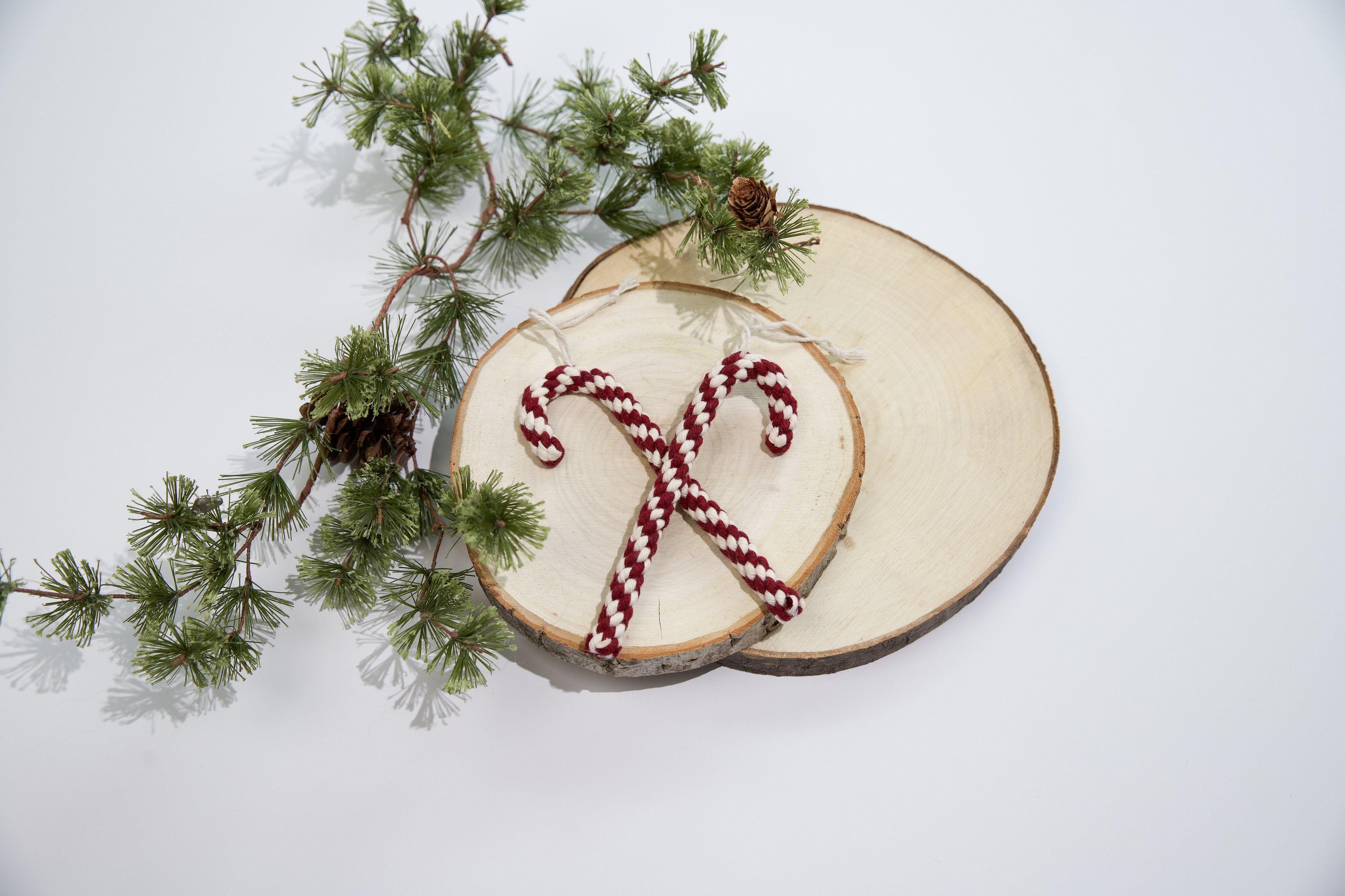 Macrame Candy Cane Ornament