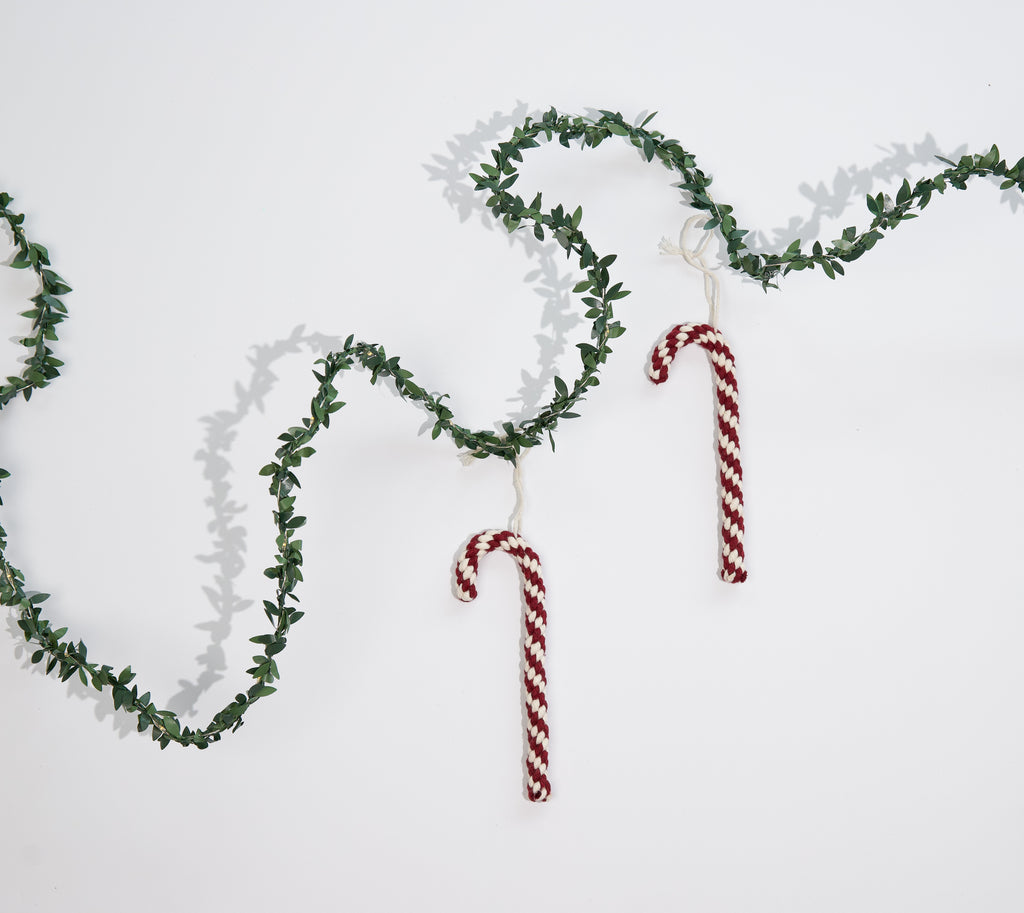 Macrame Candy Cane Ornament
