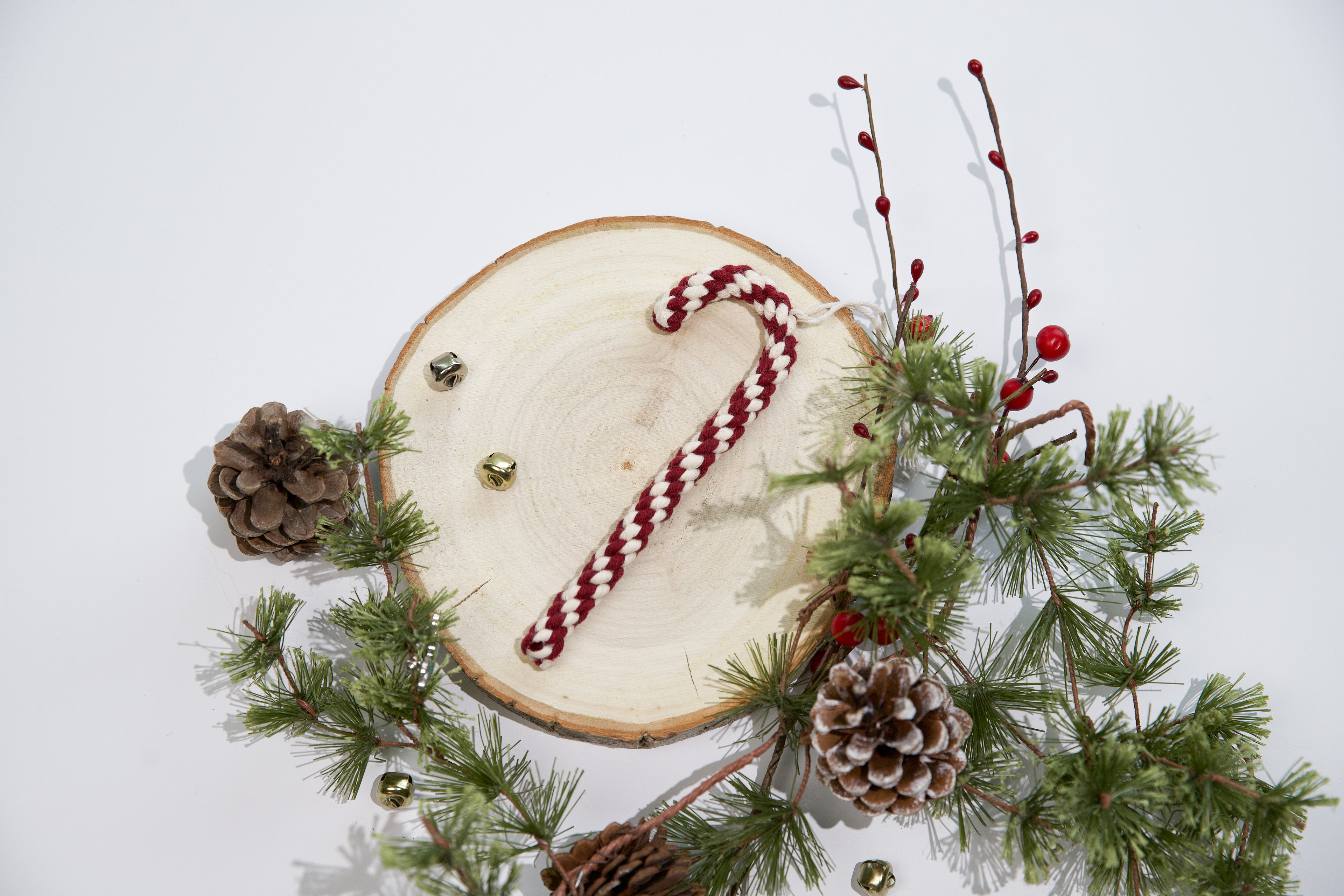 Macrame Candy Cane Ornament