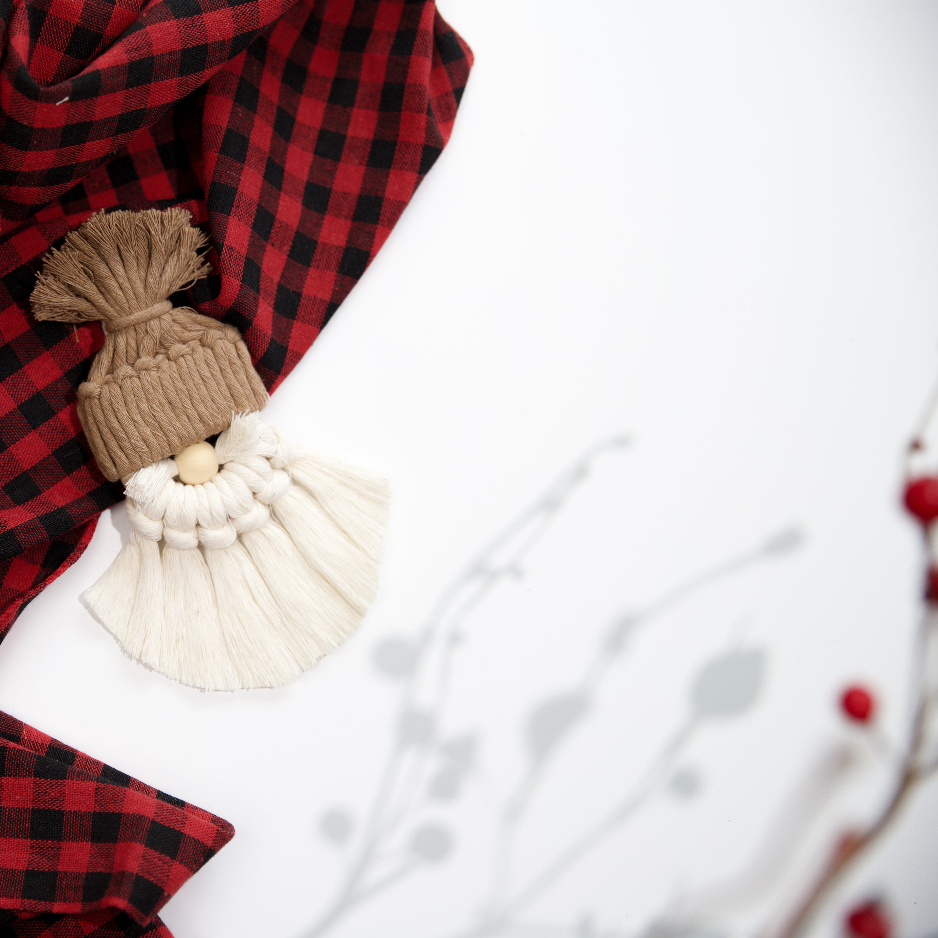 Macrame Gnome Ornament